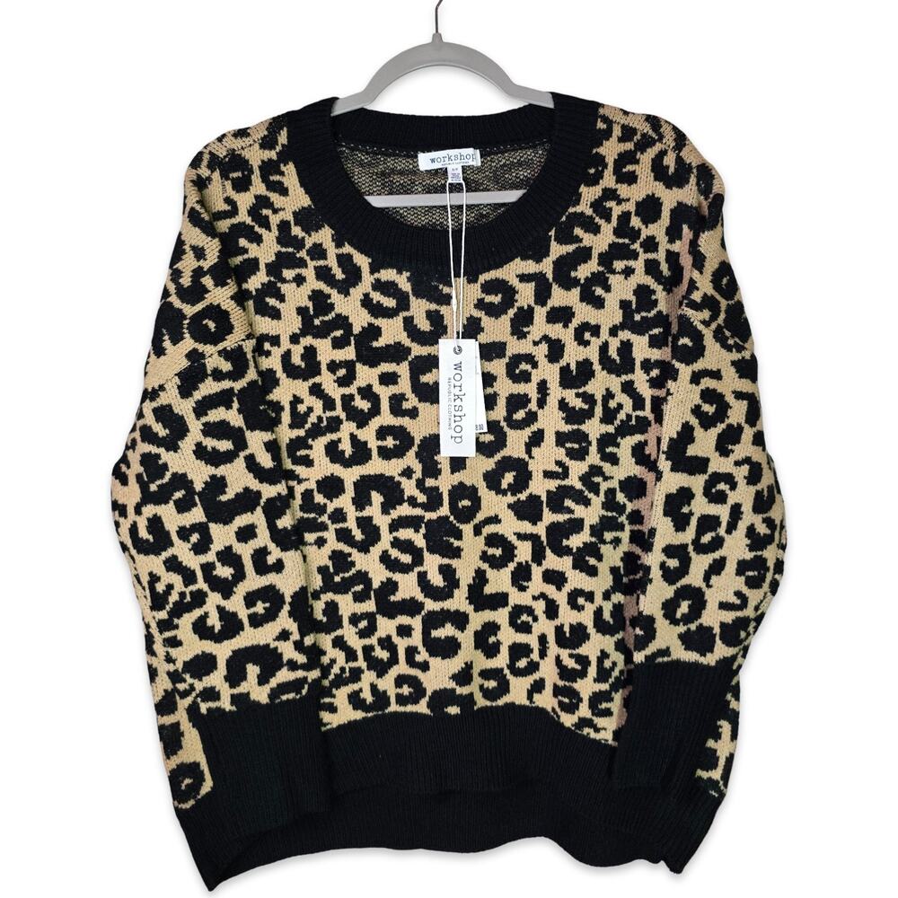 Workshop Republic Animal Print Pullover Sweater Women’s Small NEW